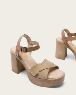 PORRONET Sandalias Tacón|Sandalia Tacón Alto Taupe Arena Alice