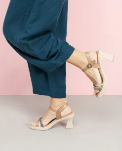 PORRONET Sandalias Tacón|Sandalia Tacón Alto Taupe Karah