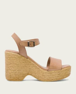 PORRONET Sandalias Cuña|Sandalia Tacón Alto Taupe Michele