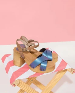 PORRONET Sandalias Tacón|Sandalia Tacón Azul Vega