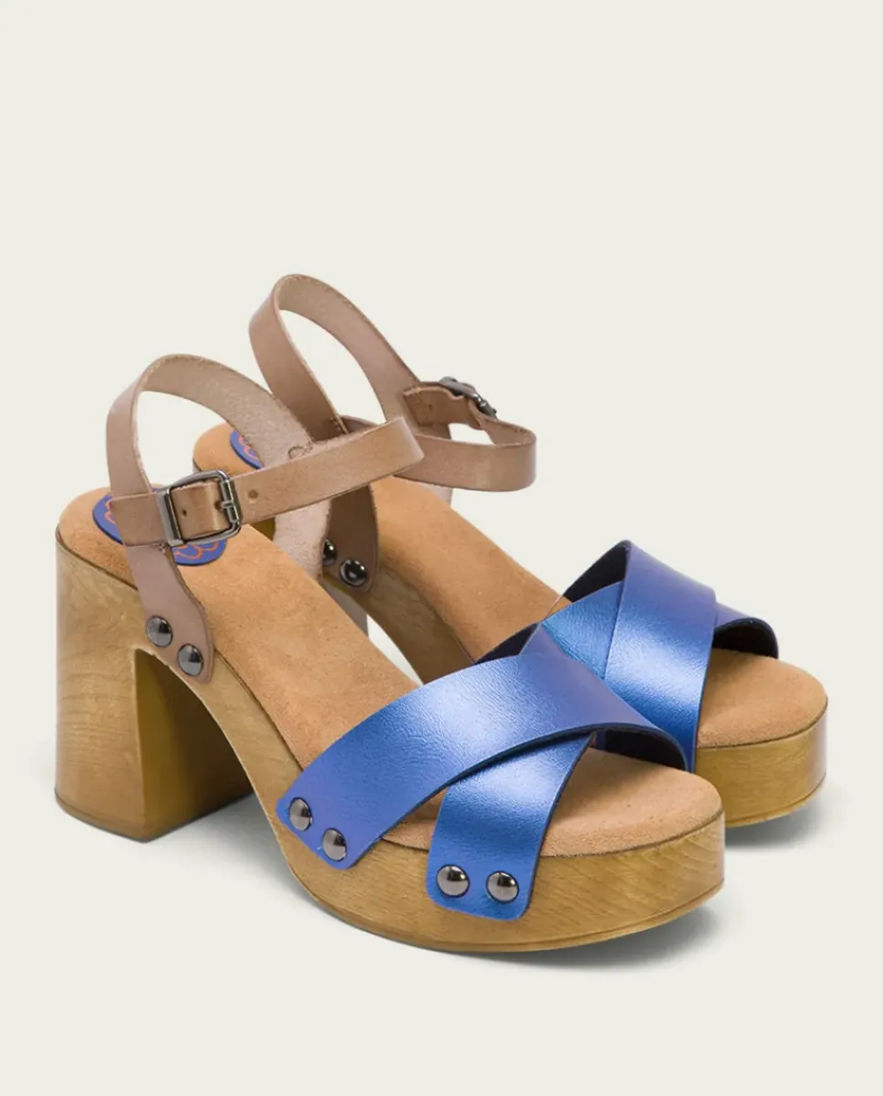 PORRONET Sandalias Tacón|Sandalia Tacón Azul Vega