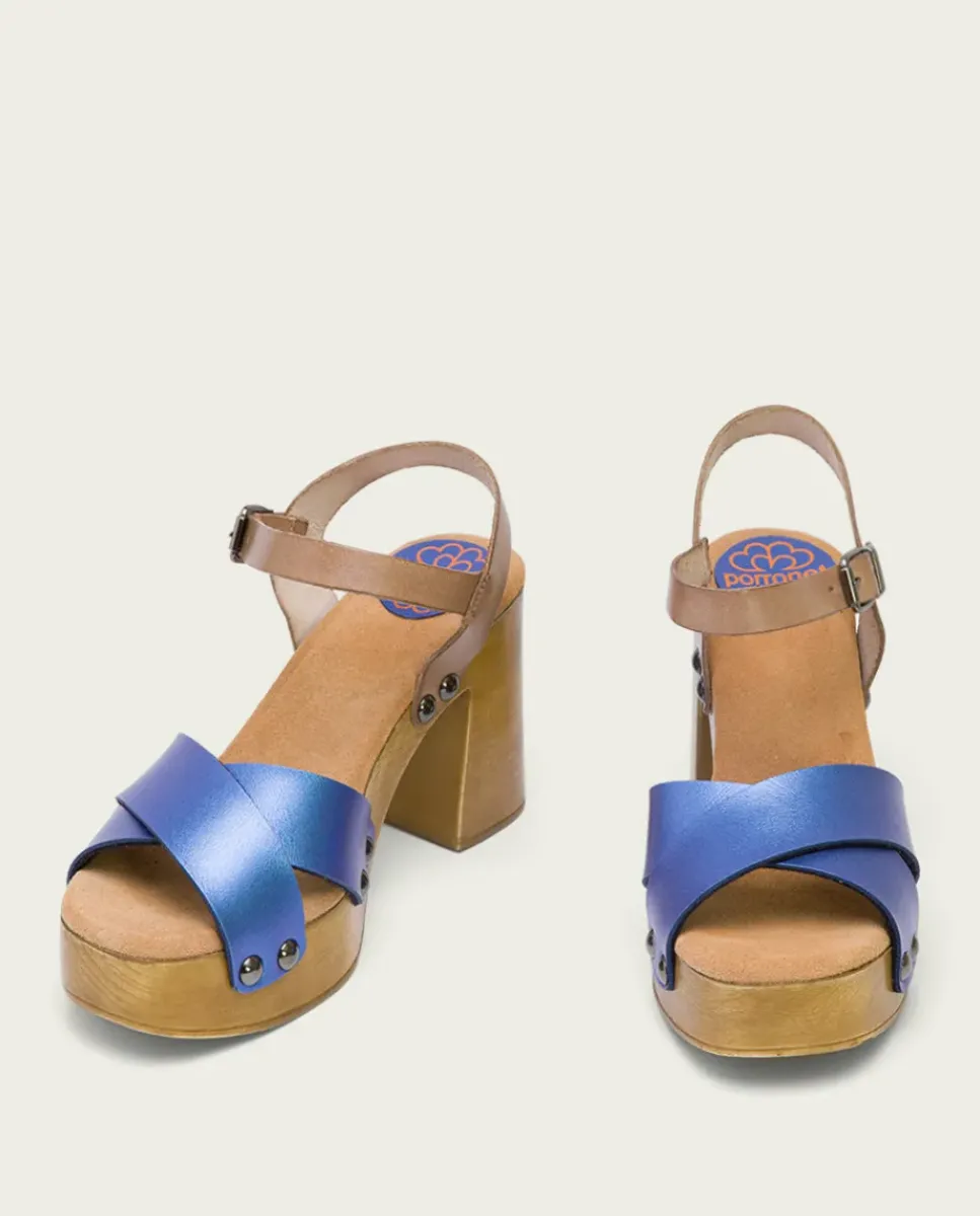 PORRONET Sandalias Tacón|Sandalia Tacón Azul Vega