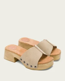 PORRONET Sandalias Tacón|Sandalia Tacón Bajo Arena Rosie
