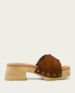 PORRONET Sandalias Tacón|Sandalia Tacón Bajo Cuero Rosie