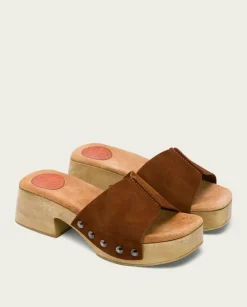 PORRONET Sandalias Tacón|Sandalia Tacón Bajo Cuero Rosie