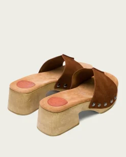 PORRONET Sandalias Tacón|Sandalia Tacón Bajo Cuero Rosie