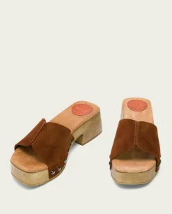 PORRONET Sandalias Tacón|Sandalia Tacón Bajo Cuero Rosie