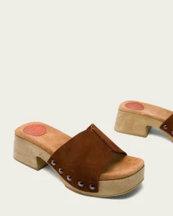 PORRONET Sandalias Tacón|Sandalia Tacón Bajo Cuero Rosie