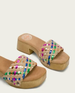 PORRONET Sandalias Tacón|Sandalia Tacón Bajo Multicolor Uma