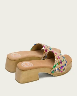 PORRONET Sandalias Tacón|Sandalia Tacón Bajo Multicolor Uma