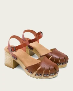 PORRONET Sandalias Tacón|Sandalia Tacón Medio Cuero Sara