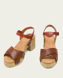 PORRONET Sandalias Tacón|Sandalia Tacón Medio Cuero Salma