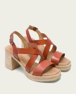 PORRONET Sandalias Tacón|Sandalia Tacón Medio Cuero Nadia