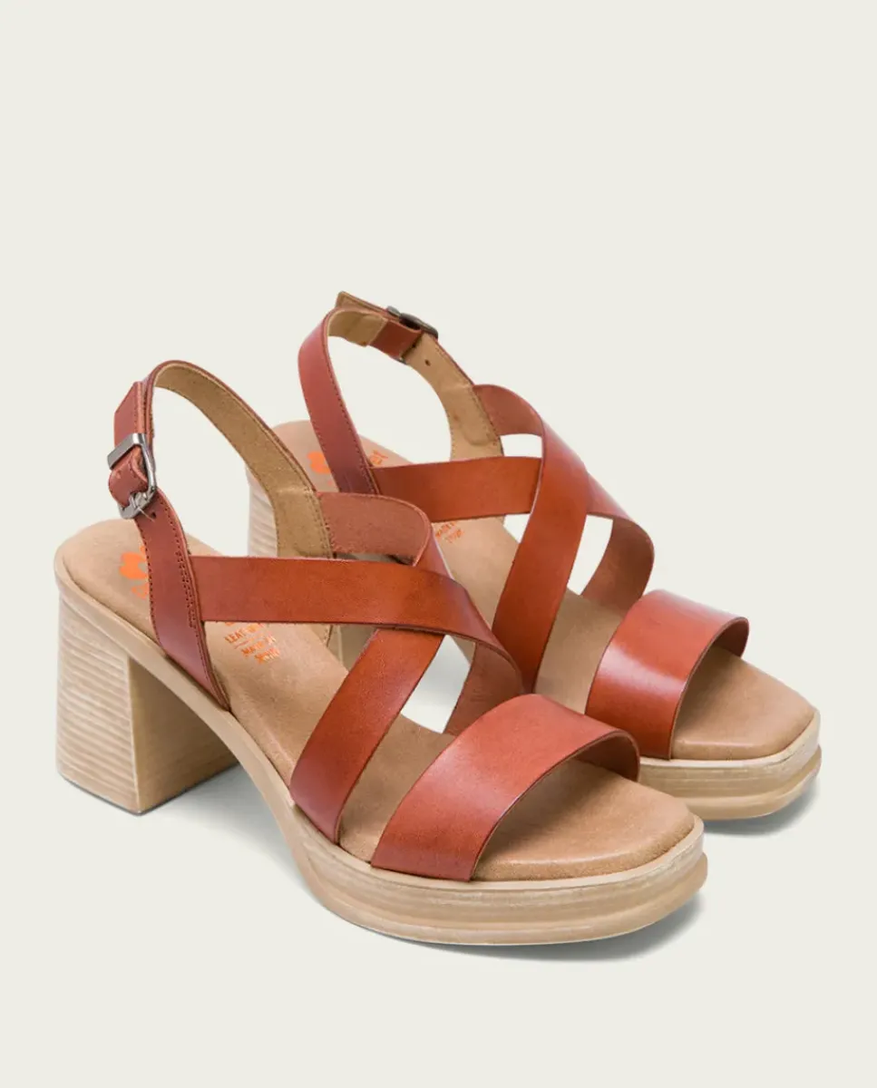 PORRONET Sandalias Tacón|Sandalia Tacón Medio Cuero Nadia
