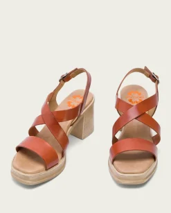 PORRONET Sandalias Tacón|Sandalia Tacón Medio Cuero Nadia