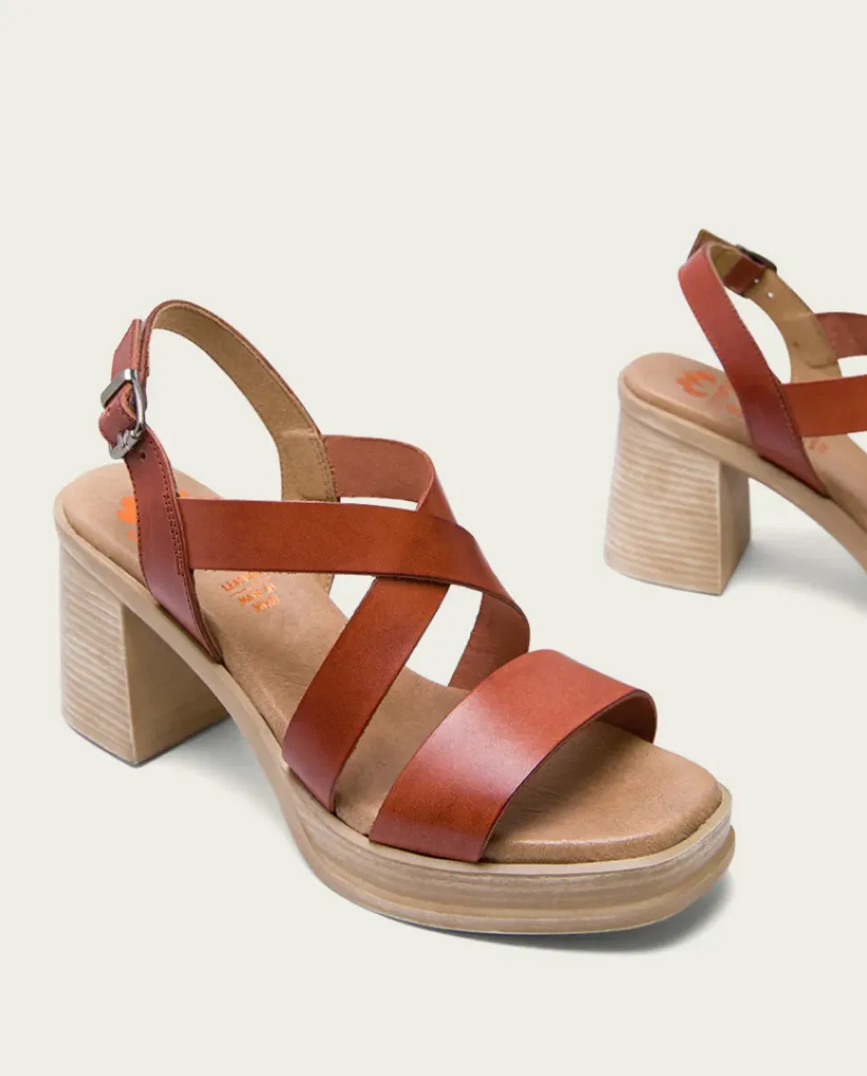 PORRONET Sandalias Tacón|Sandalia Tacón Medio Cuero Nadia