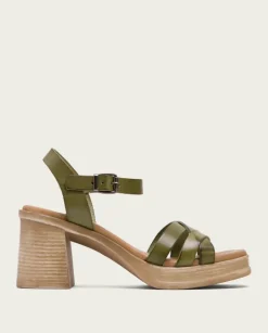 PORRONET Sandalias Tacón|Sandalia Tacón Medio De Piel Cuero Nicole