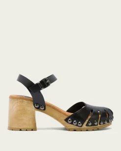 PORRONET Sandalias Tacón|Sandalia Tacón Medio Negra Sara
