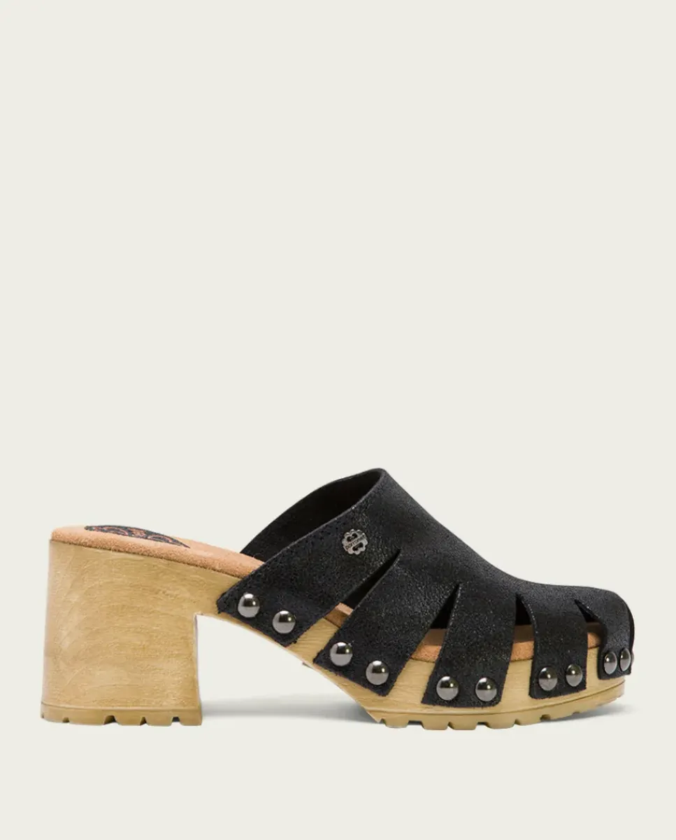 PORRONET Sandalias Tacón|Sandalia Tacón Medio Negro Samira