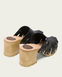 PORRONET Sandalias Tacón|Sandalia Tacón Medio Negro Samira