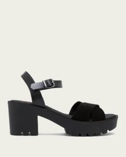 PORRONET Sandalias Tacón|Sandalia Tacón Medio Negro Anna