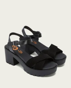PORRONET Sandalias Tacón|Sandalia Tacón Medio Negro Anna