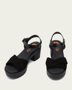 PORRONET Sandalias Tacón|Sandalia Tacón Medio Negro Anna