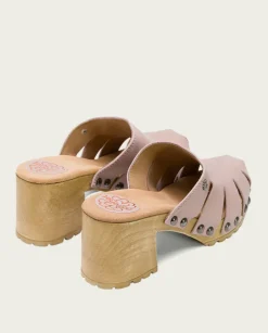 PORRONET Sandalias Tacón|Sandalia Tacón Medio Rosa Samira