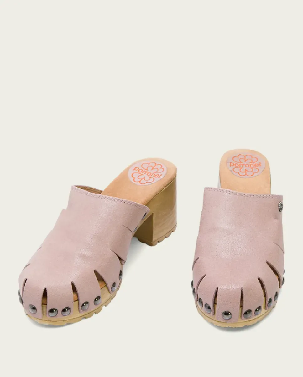 PORRONET Sandalias Tacón|Sandalia Tacón Medio Rosa Samira