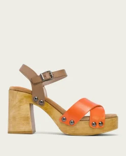 PORRONET Sandalias Tacón|Sandalia Tacón Naranja Vega
