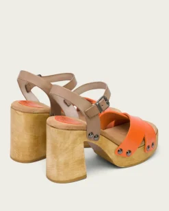 PORRONET Sandalias Tacón|Sandalia Tacón Naranja Vega