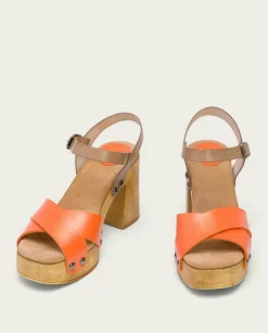 PORRONET Sandalias Tacón|Sandalia Tacón Naranja Vega