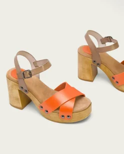 PORRONET Sandalias Tacón|Sandalia Tacón Naranja Vega