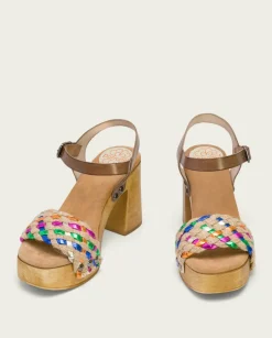 PORRONET Sandalias Tacón|Sandalia Tacón Piel Yute Vanesa