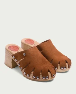 PORRONET Sandalias Tacón|Sandalia Tacón Serraje Cuero Gia