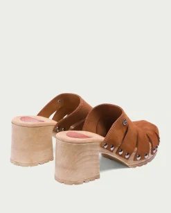 PORRONET Sandalias Tacón|Sandalia Tacón Serraje Cuero Gia