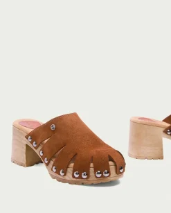 PORRONET Sandalias Tacón|Sandalia Tacón Serraje Cuero Gia