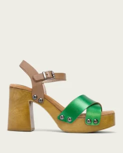 PORRONET Sandalias Tacón|Sandalia Tacón Verde Vega