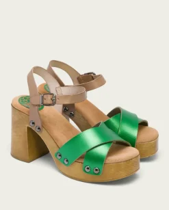 PORRONET Sandalias Tacón|Sandalia Tacón Verde Vega