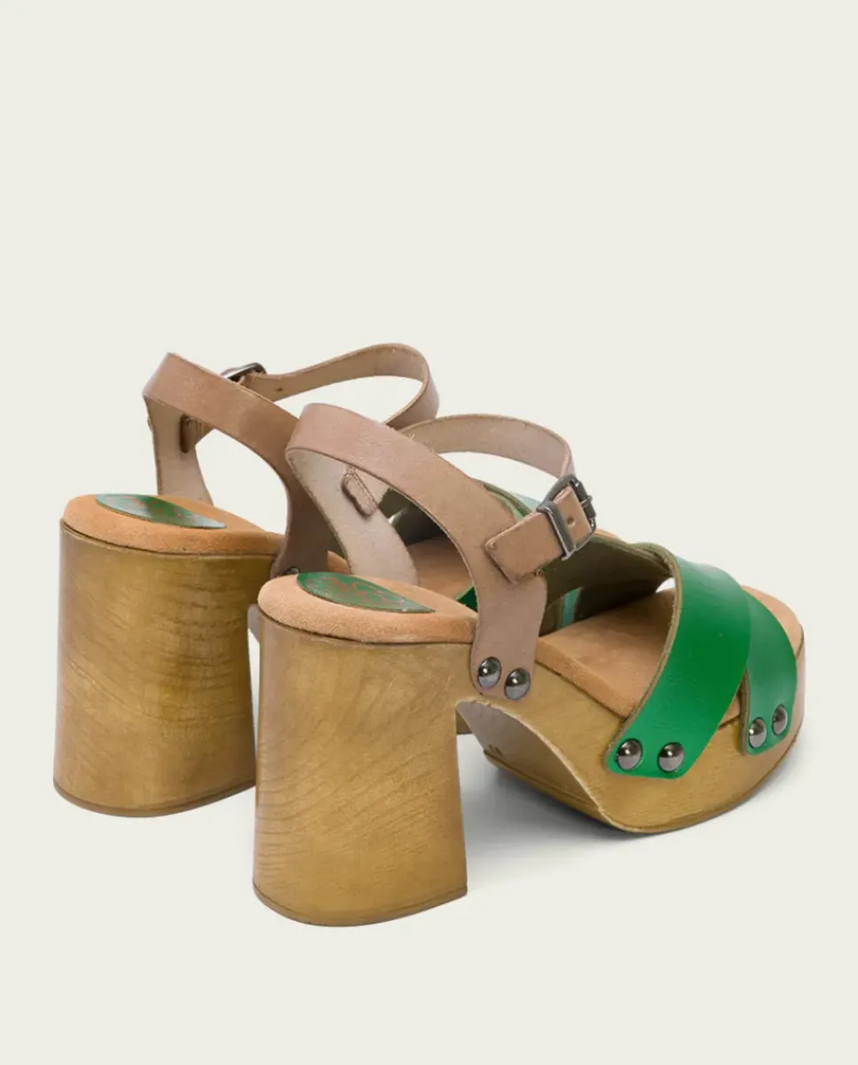 PORRONET Sandalias Tacón|Sandalia Tacón Verde Vega