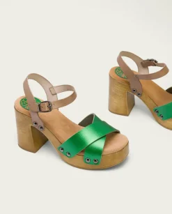 PORRONET Sandalias Tacón|Sandalia Tacón Verde Vega